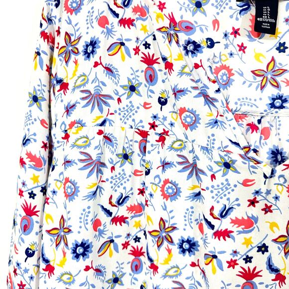 GAP Floral Long Sleeve Blouse Top Large NWT - Picture 7 of 11